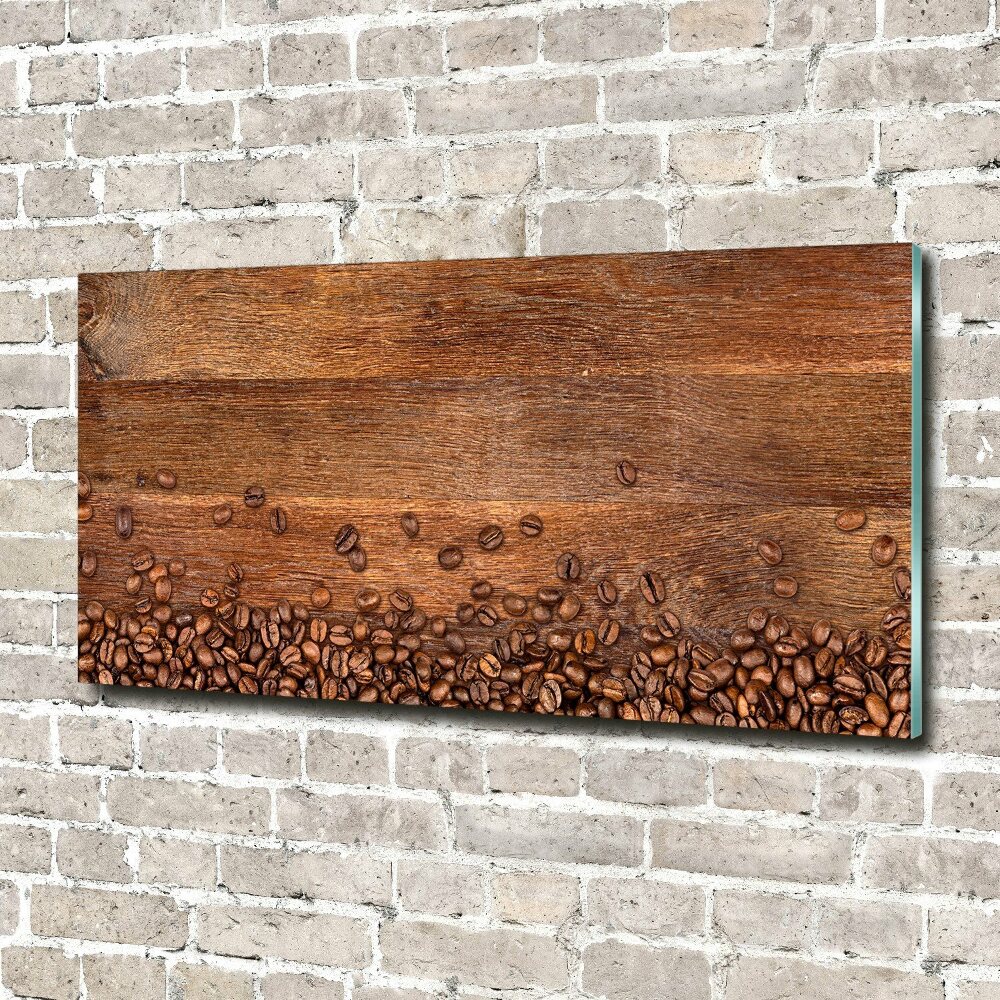 Glass wall art large Coffee beans