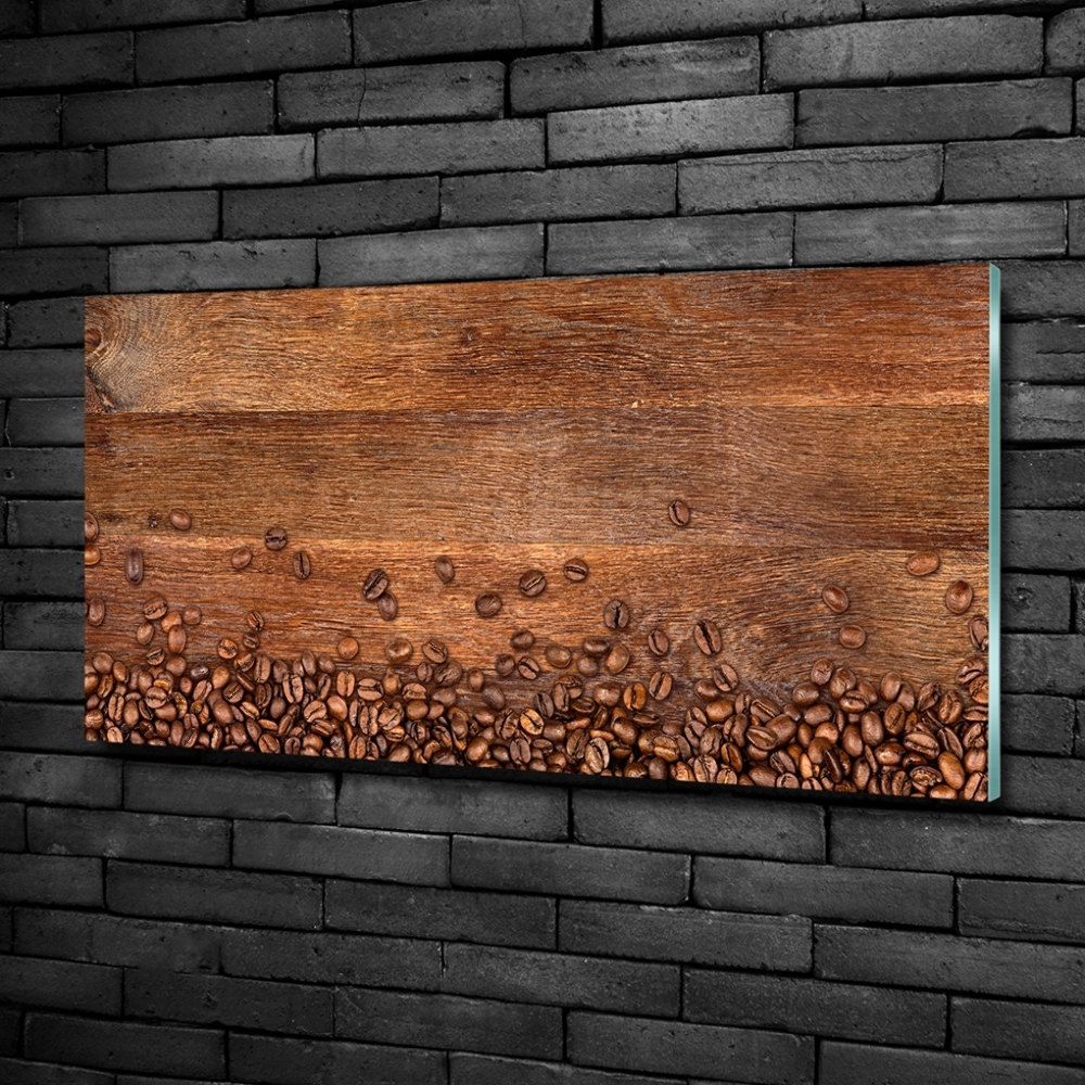 Glass wall art large Coffee beans