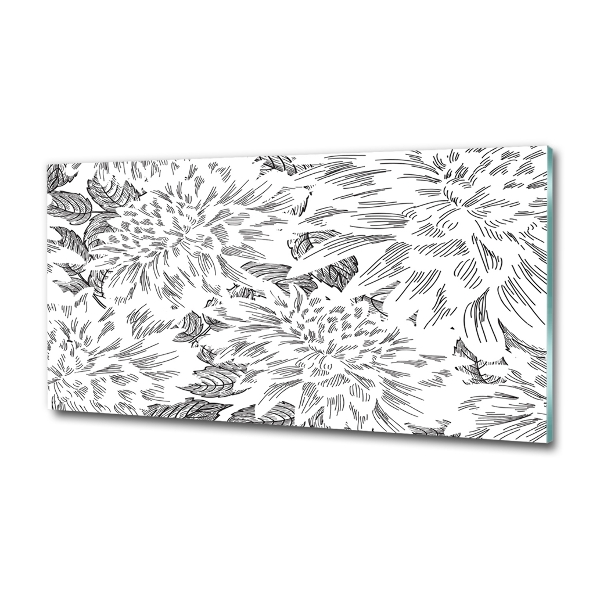 Glass wall art Floral pattern