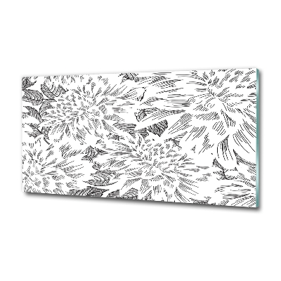 Glass wall art Floral pattern