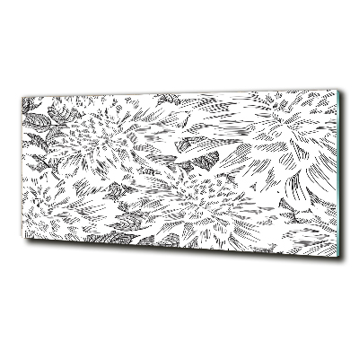 Glass wall art Floral pattern