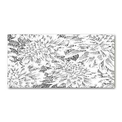 Glass wall art Floral pattern