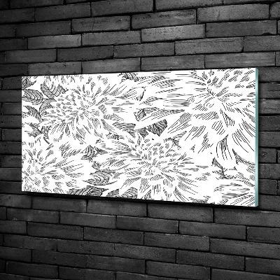 Glass wall art Floral pattern