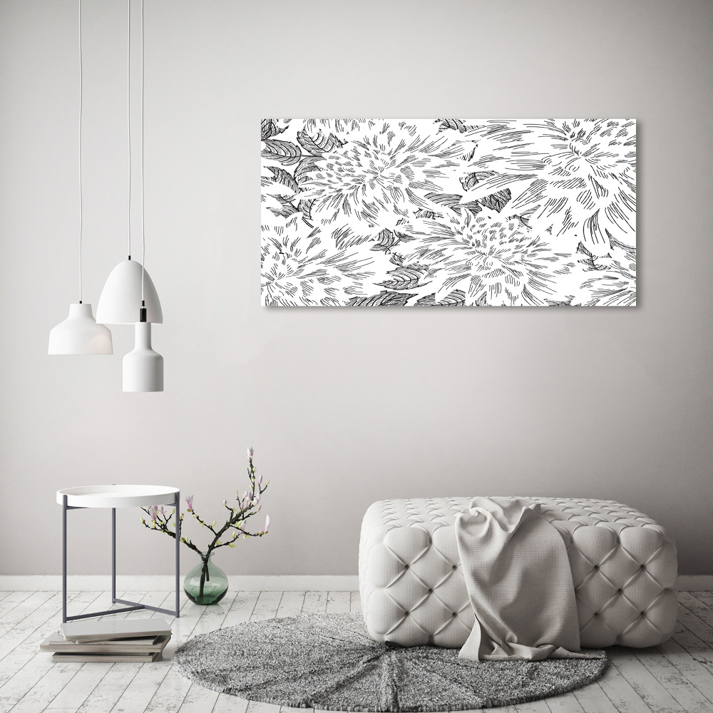 Glass wall art Floral pattern