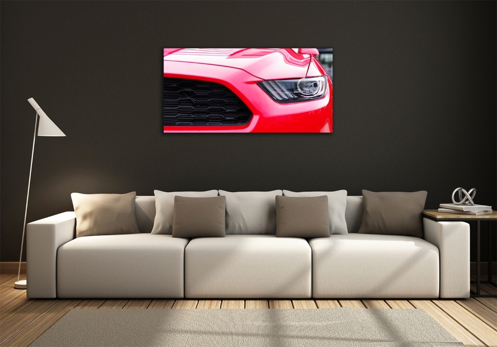 Photo printed on glass Red mustang