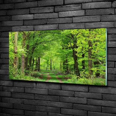 Glass art picture Spring forest