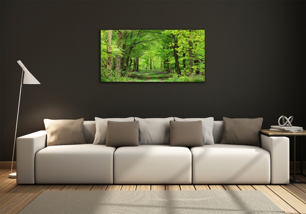 Glass art picture Spring forest