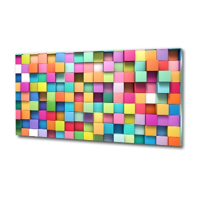 Glass art picture Colorful squares