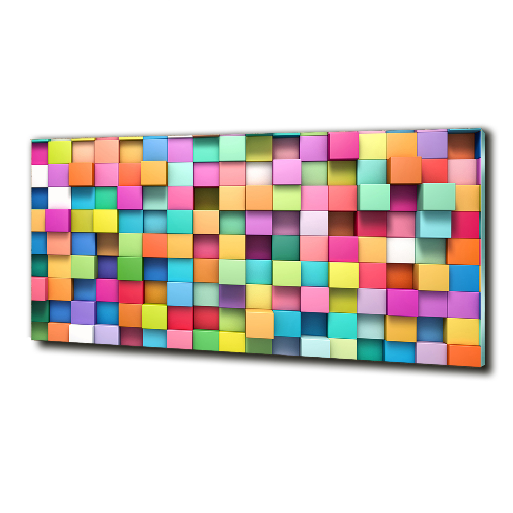 Glass art picture Colorful squares