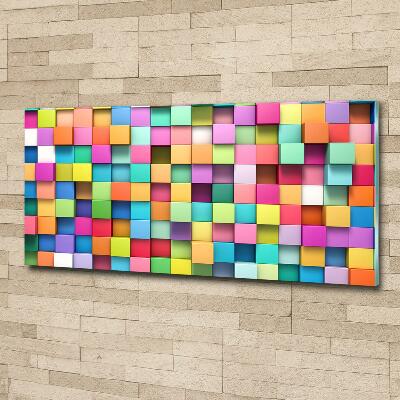 Glass art picture Colorful squares