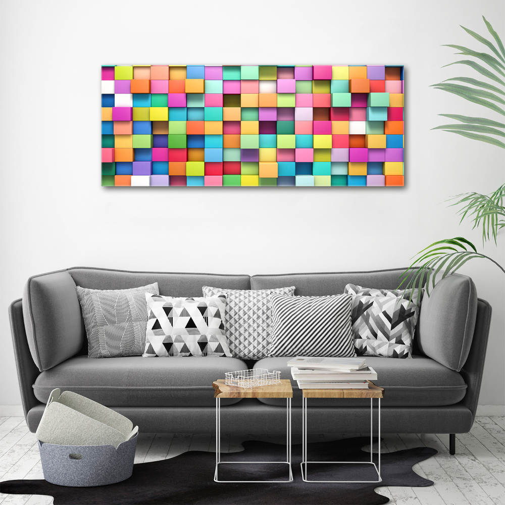 Glass art picture Colorful squares