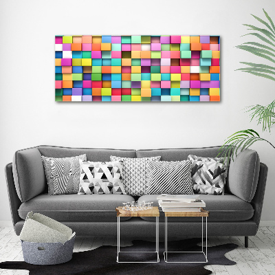 Glass art picture Colorful squares