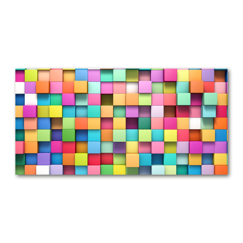 Glass art picture Colorful squares