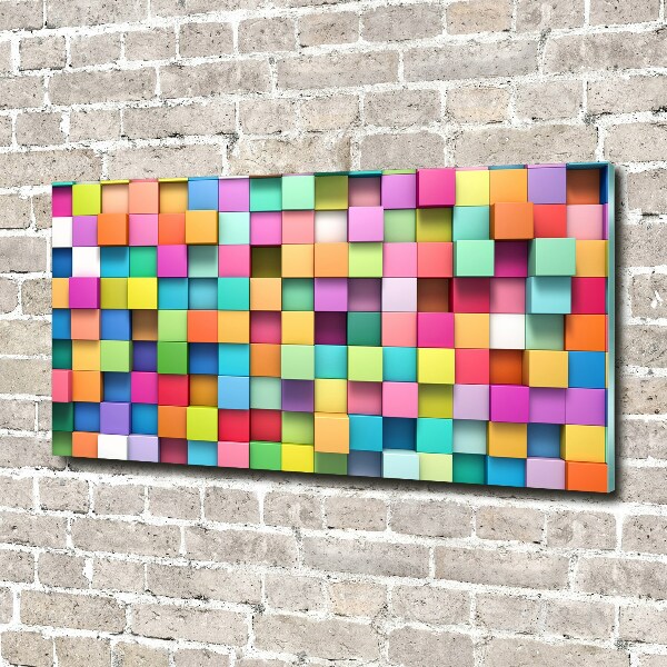 Glass art picture Colorful squares