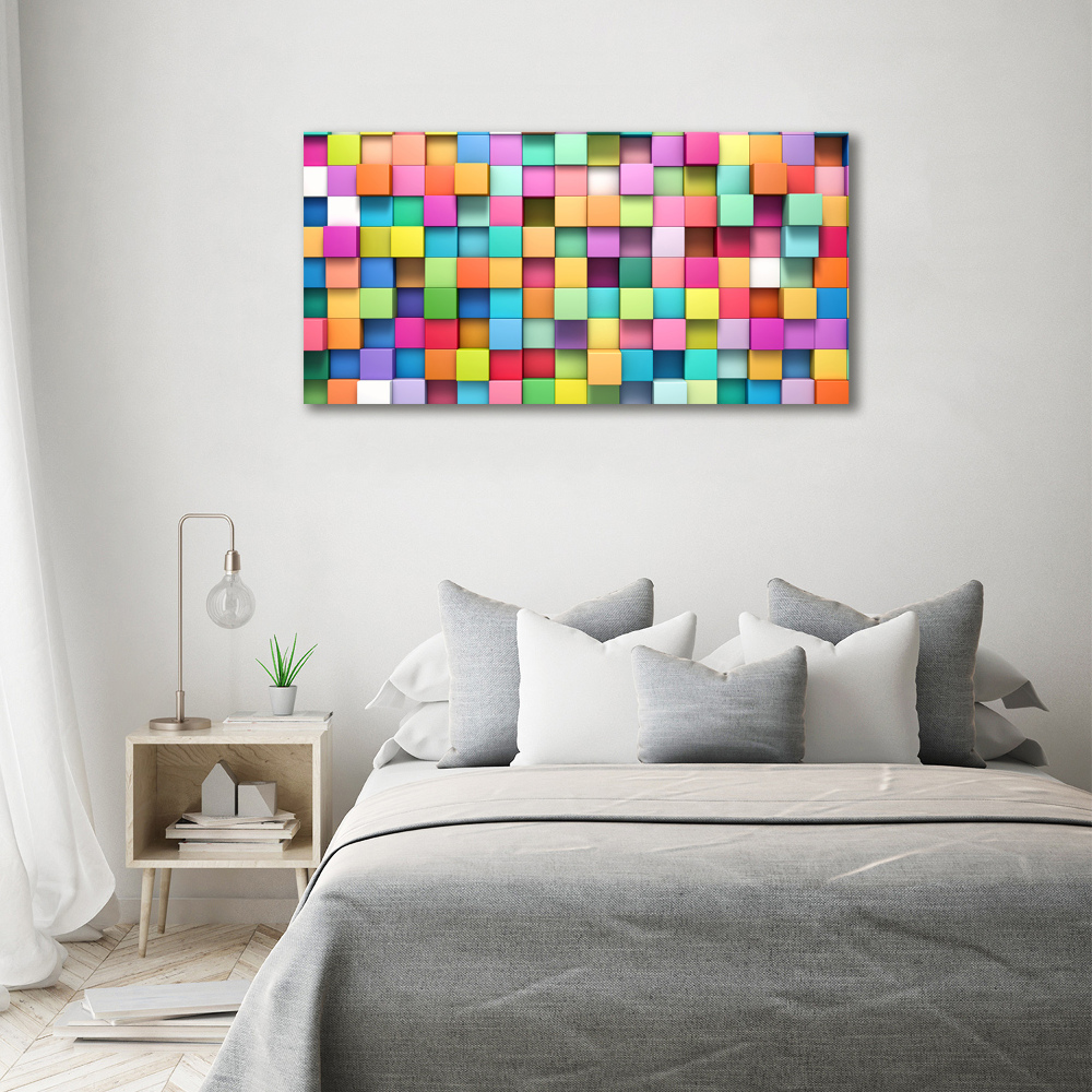 Glass art picture Colorful squares