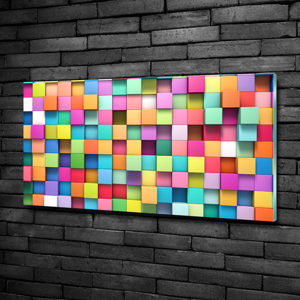 Glass art picture Colorful squares