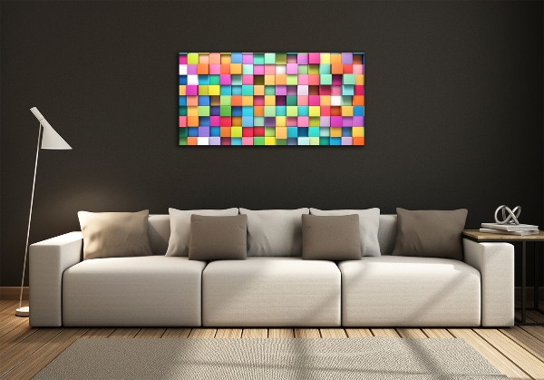 Glass art picture Colorful squares