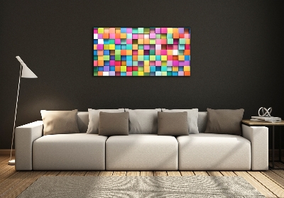 Glass art picture Colorful squares