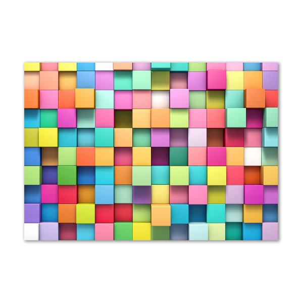 Glass art picture Colorful squares