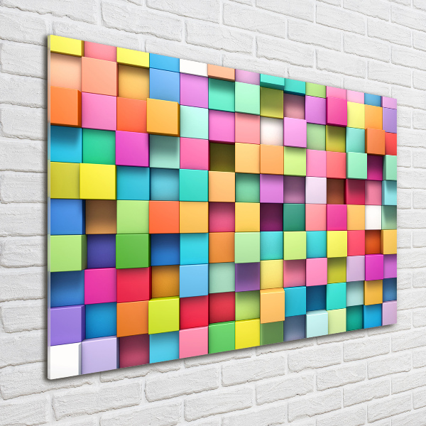 Glass art picture Colorful squares