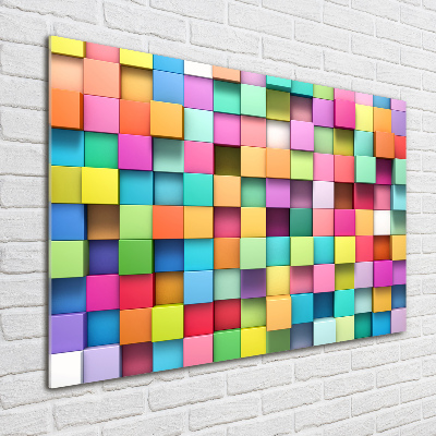 Glass art picture Colorful squares