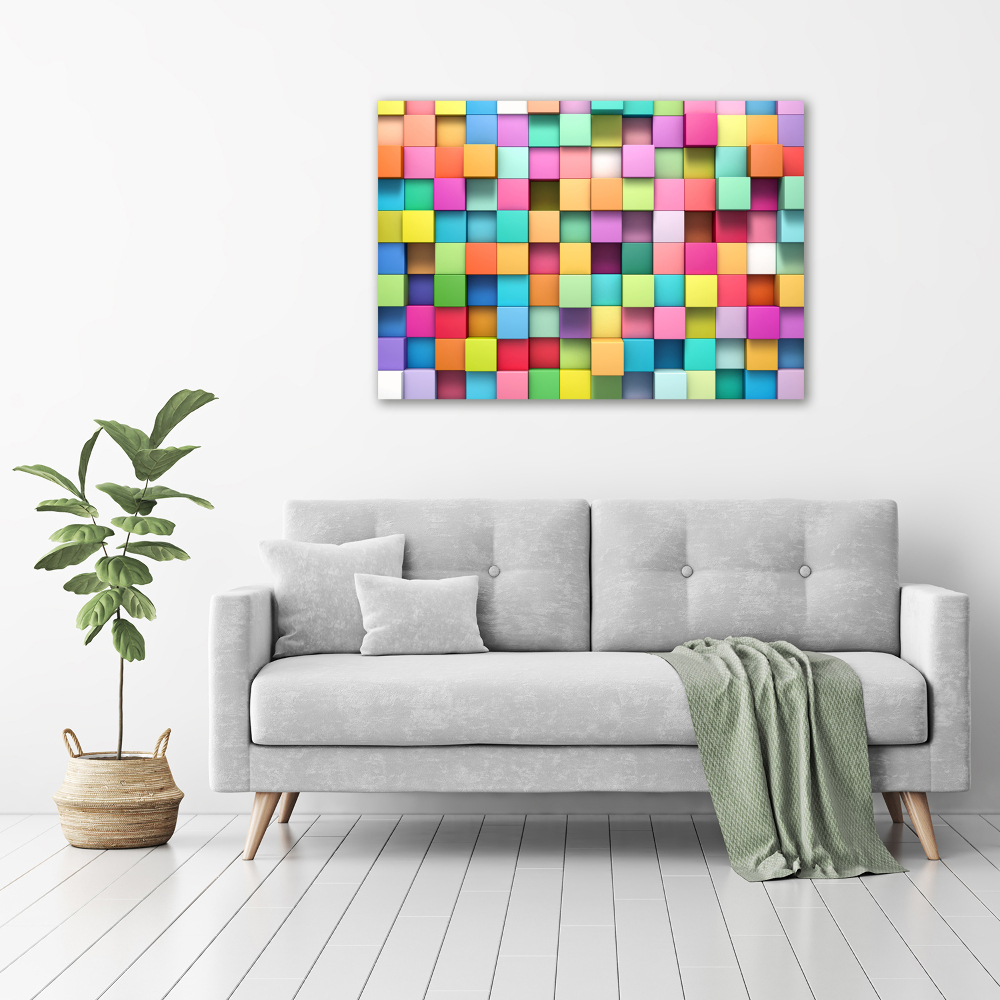 Glass art picture Colorful squares