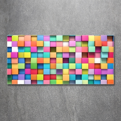 Glass art picture Colorful squares