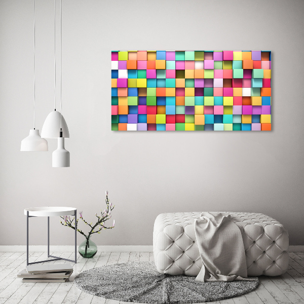 Glass art picture Colorful squares