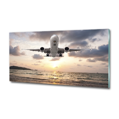 Photo printed on glass Aircraft by the sea