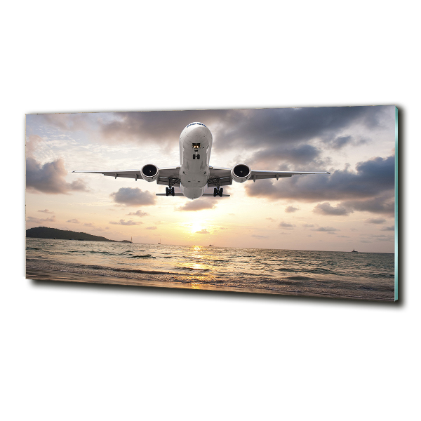 Photo printed on glass Aircraft by the sea