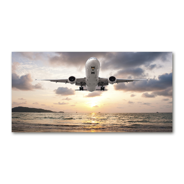 Photo printed on glass Aircraft by the sea