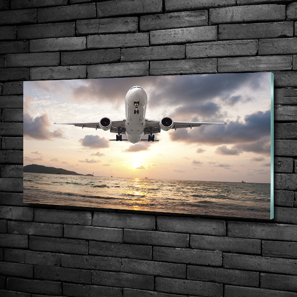 Photo printed on glass Aircraft by the sea