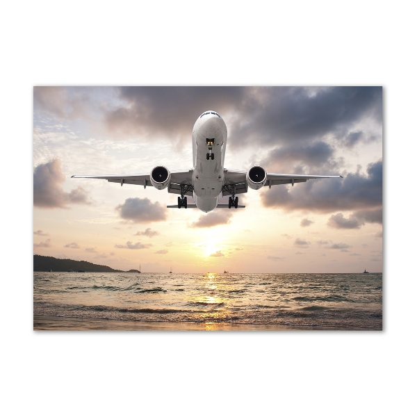 Photo printed on glass Aircraft by the sea