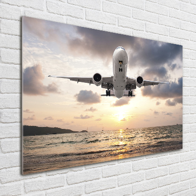 Photo printed on glass Aircraft by the sea