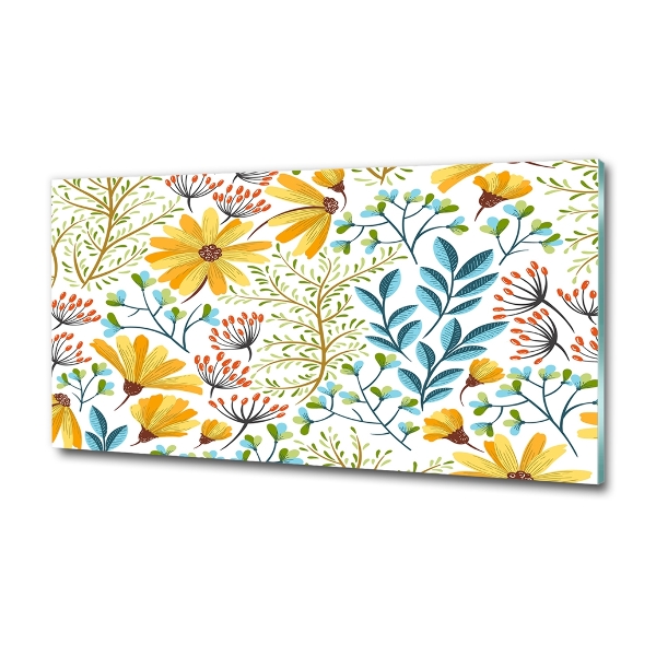 Glass art print Spring flowers