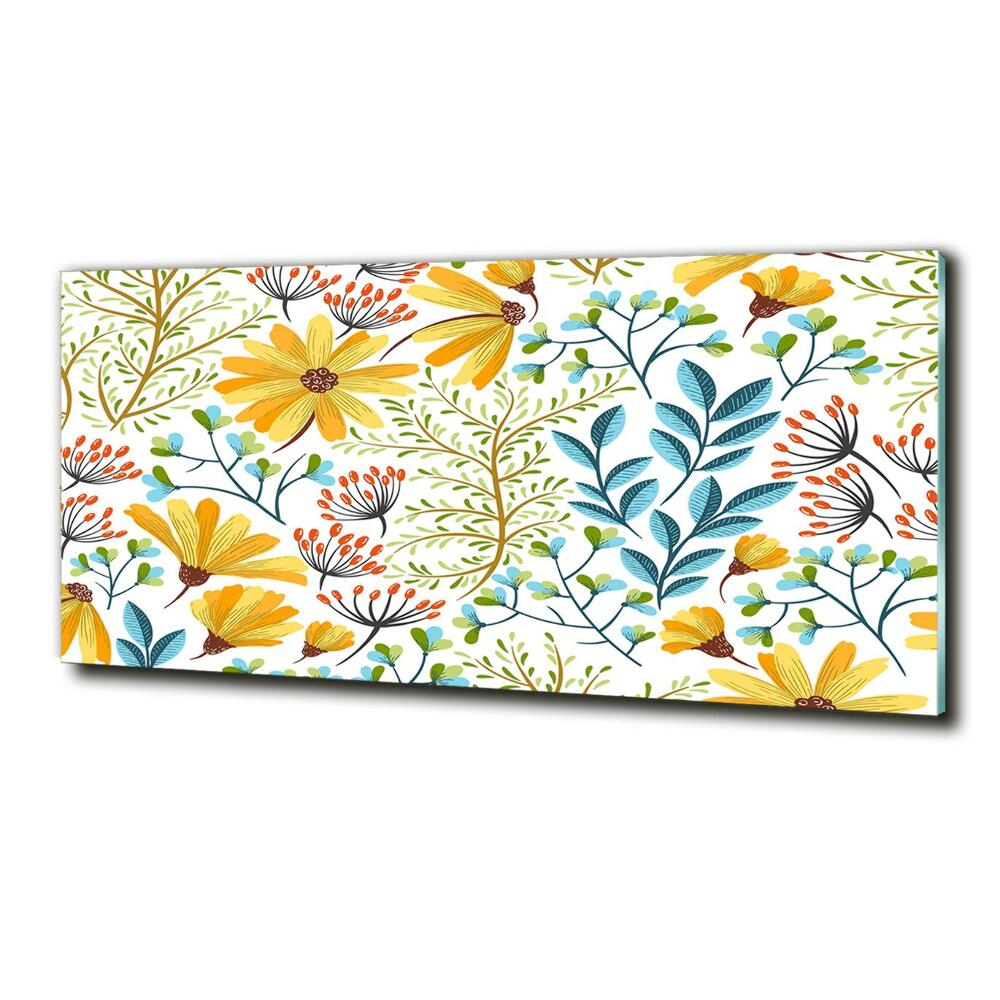 Glass art print Spring flowers