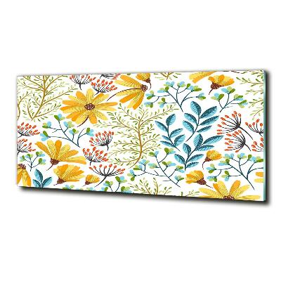 Glass art print Spring flowers