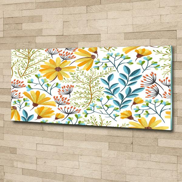 Glass art print Spring flowers