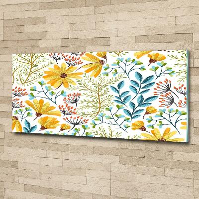 Glass art print Spring flowers