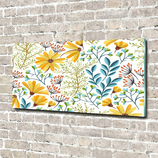 Glass art print Spring flowers