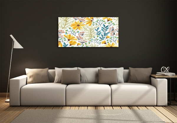 Glass art print Spring flowers