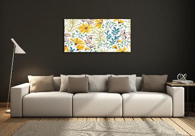 Glass art print Spring flowers