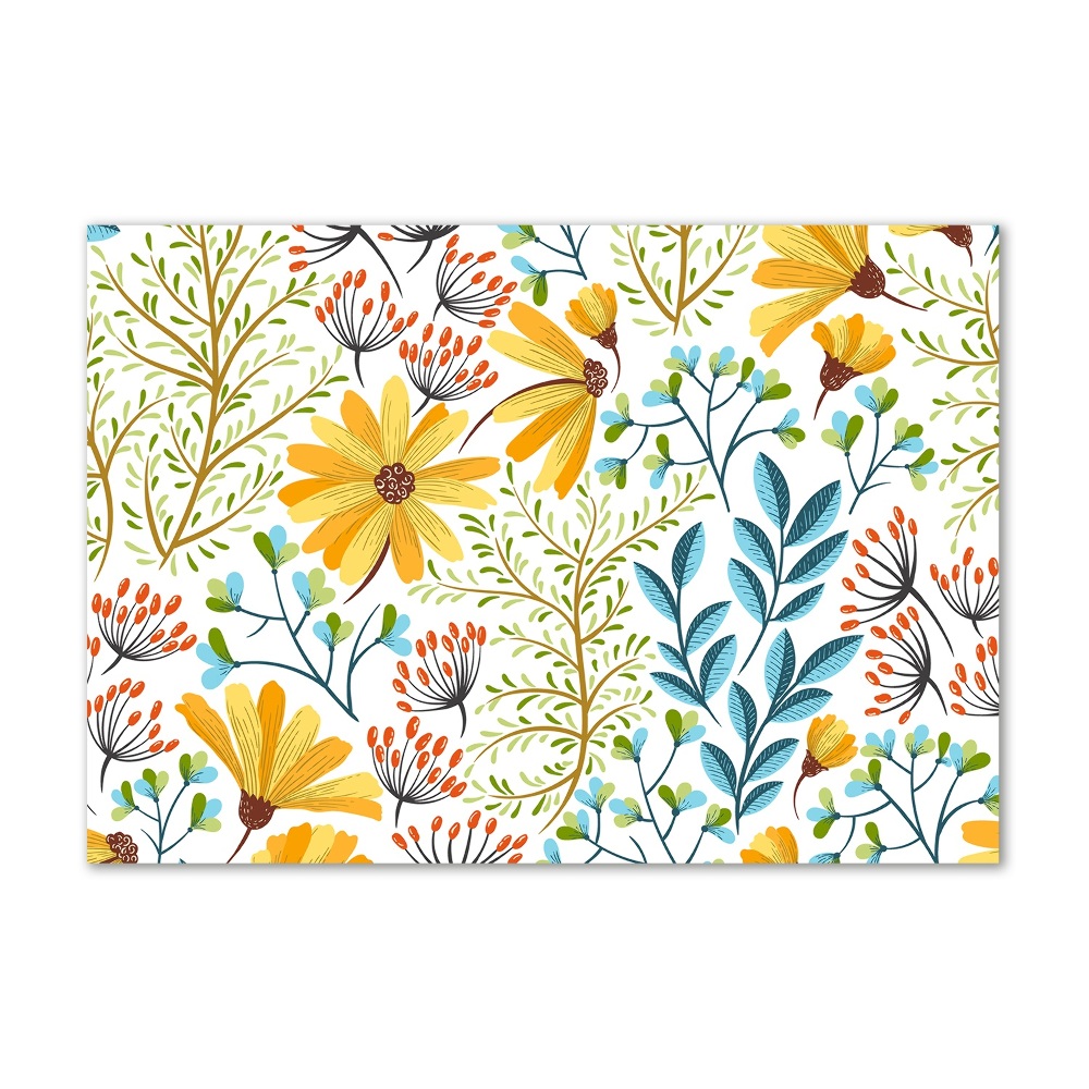 Glass art print Spring flowers