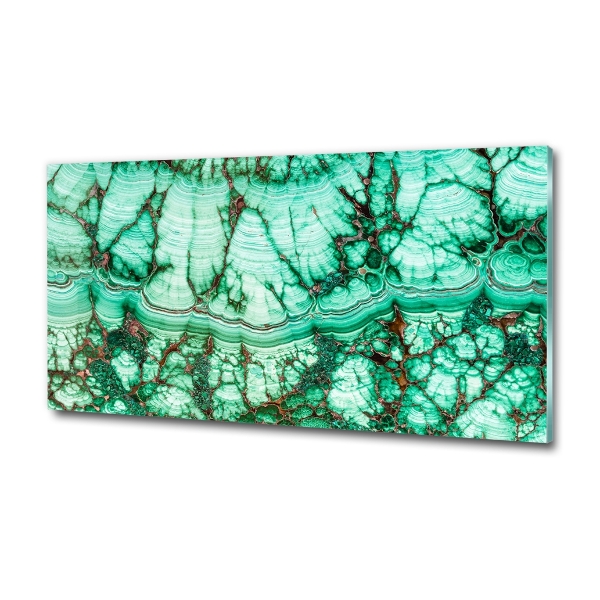 Printed glass wall art Malachite texture