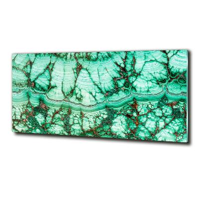 Printed glass wall art Malachite texture