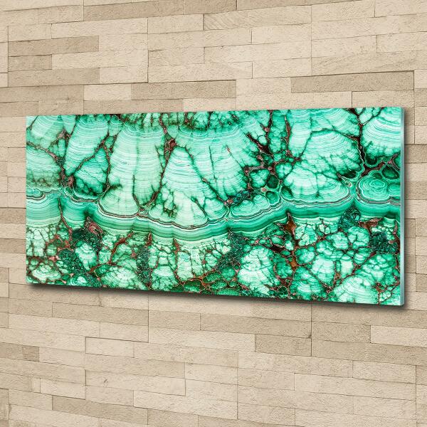 Printed glass wall art Malachite texture