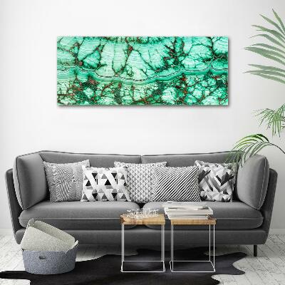 Printed glass wall art Malachite texture