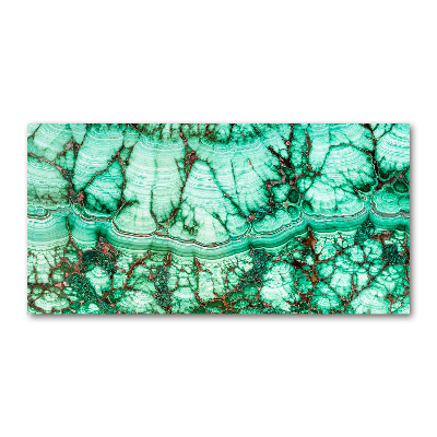 Printed glass wall art Malachite texture