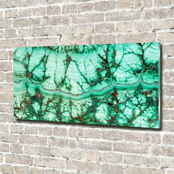 Printed glass wall art Malachite texture