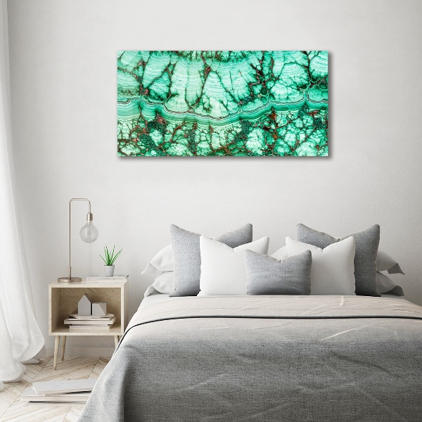 Printed glass wall art Malachite texture